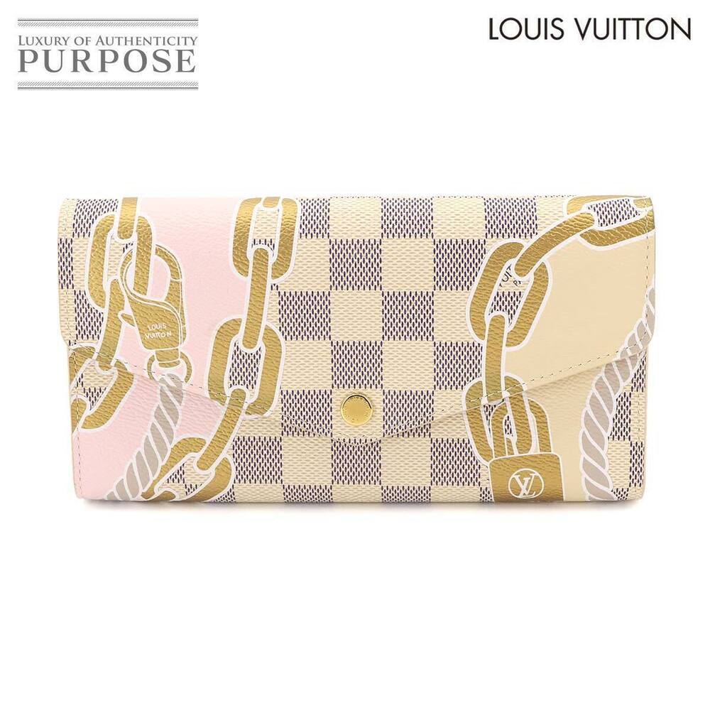 Louis Vuitton Damier Nautical Portefeuille Wallet Canvas Leather Azur White